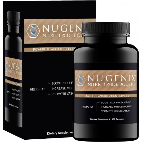 Nugenix Nitric Oxide Booster Supplement - L-Arginine, L-Citrulline, Beet Extract, Pine Bark Extract - Vasodilator - 100 Capsules