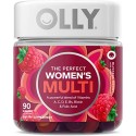 OLLY Women's Multivitamin Gummy, Overall Health and Immune Support, Vitamins A, D, C, E, Biotin, Folic Acid, Adult Chewable Vitamin, Berry, 45 Day Supply - 90 Count