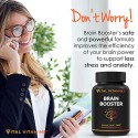 VITAL VITAMINS Brain Supplement Nootropics Booster - Enhance Focus & Mind, Boost Concentration, Improve Memory & Clarity for Men Women, Ginkgo Biloba,Dmae,Iq Neuro Energy, Vitamin B12 Bacopa Monnieri