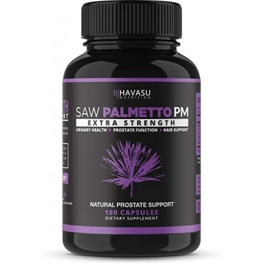 Saw Palmetto Prostate Supplements for Men as Potent DHT Blocker for Hair Growth and Beta Blocker to Decrease Frequent Urination (100, Nighttime)