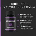 Saw Palmetto Prostate Supplements for Men as Potent DHT Blocker for Hair Growth and Beta Blocker to Decrease Frequent Urination (100, Nighttime)