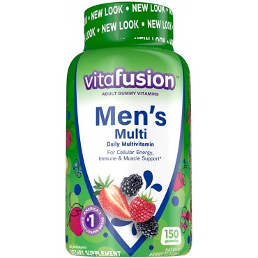 vitafusion Gummy Vitamins for Men, Berry Flavored Daily Multivitamins for Men, 150 count