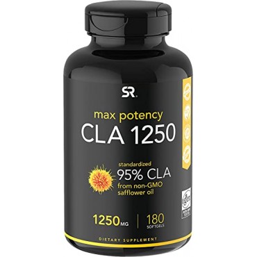 Max Potency CLA 1250 (180 Softgels) with 95% Active Conjugated Linoleic Acid | Weight Management Supplement for Men and Women | Non-GMO, Soy & Gluten Free