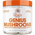 Genius Mushroom – Lions Mane, Cordyceps and Reishi – Immune System Booster & Nootropic Brain Supplement – Wellness Formula for Natural Energy, Memory & Liver Support, 90 Veggie Pills