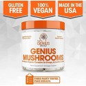 Genius Mushroom – Lions Mane, Cordyceps and Reishi – Immune System Booster & Nootropic Brain Supplement – Wellness Formula for Natural Energy, Memory & Liver Support, 90 Veggie Pills