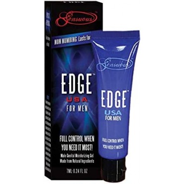 Edge Delay Gel. Ultimate Staying Power: Natural, Prolonging and Desensitizing Delay for Men. NO Lidocaine, Non-Numbing Long Lasting! Pocket Size Tube! (30 Applications)