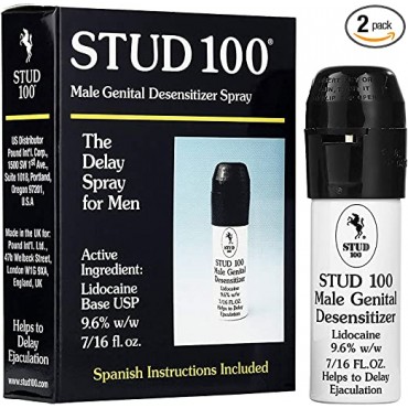 Stud 100 Male Genital Desensitizer Spray, 7/16- Fl. Ounce Box (Pack of 2）