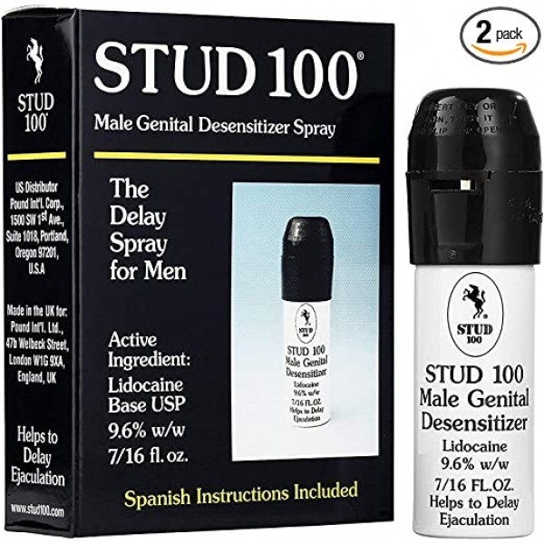 Stud 100 Male Genital Desensitizer Spray, 7/16- Fl. Ounce Box (Pack of 2）