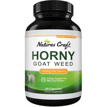 Horny Goat Weed for Male Enhancement - Extra Strength Horny Goat Weed for Men 1590mg Complex with Saw Palmetto Extract L Arginine Panax Ginseng and Tongkat Ali Extract Testosterone Supplement for Men