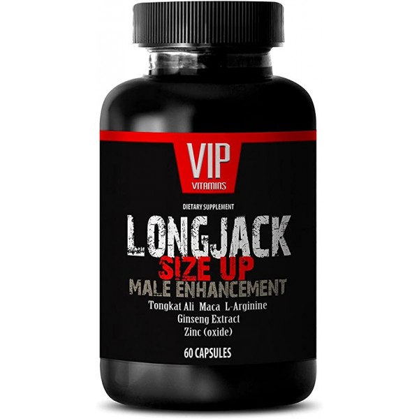 VIP Supplements Boost Your Energy Supplement - LONGJACK Size UP (Male Energy Formula), Eurycoma longifolia - maca Vitamins Men, 1 Bottle (60 Capsules)