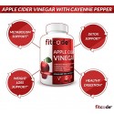 Fitcode Extra Strength Apple Cider Vinegar Pills, 500mg, Natural Digestion, Detox, & Immune Support Apple Cider Powder with Cayenne Pepper for Enhanced Cleansing & Weight Loss Support, 60 Capsules