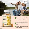 Wild & Organic Maca Root Gummies 1800 mg - Maca Supplement for Endurance, Natural Energy, Mood & Immune Support - Maca Root Organic Gummy - Herbal Maca Gummies - Vegan & Non-GMO - 60 Chews