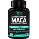 X Gold Health Ashwagandha 5,000mg + Maca Root Black, Red, Yellow 4,000mg, Rhodiola & L-Theanine: 30:1 Extract Ashwagandha Capsules, 20:1 Extract Maca Root Capsules - Supplement for Men and Women