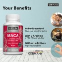 Maca Root Capsules 5000 mg + L-Arginine, Vitamins B6 + B12, OPC and Zinc, Energy Boosting Formula* for Men and Women, 120 Vegan Tablets with Organic Maca Peruana Extract