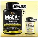 Organic Maca Root Powder Capsules 1500mg: 150 Vegan Pills with Black + Red + Yellow Peruvian Maca Root Extract Gelatinized, Energy & Mood Supplement for Men & Women + Black Pepper for Best Benefits