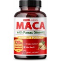 Maca Root Capsules Equivalent to 7200mg Maximum Strength with Ashwagandha Tongkat Ali Tribulus Terrestris Horny Goat Weed Panax Ginseng for Men Women - 1 Bottle - 90 Days Supply