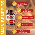 Maca Root Capsules Equivalent to 7200mg Maximum Strength with Ashwagandha Tongkat Ali Tribulus Terrestris Horny Goat Weed Panax Ginseng for Men Women - 1 Bottle - 90 Days Supply