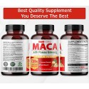 Maca Root Capsules Equivalent to 7200mg Maximum Strength with Ashwagandha Tongkat Ali Tribulus Terrestris Horny Goat Weed Panax Ginseng for Men Women - 1 Bottle - 90 Days Supply